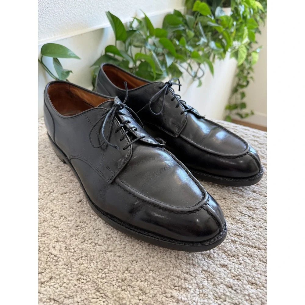 Allen Edmonds Bradley Split Toe Oxford Men 13 D Black Leather Dress Shoes USA